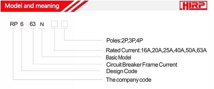 RP6-63N Double Power 63A (CB) Level Electrical Single Phase Automatic Changeover Switch