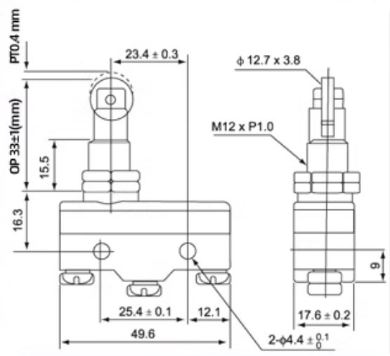 Mini Micro Telemecanique Limit Switch 220v
