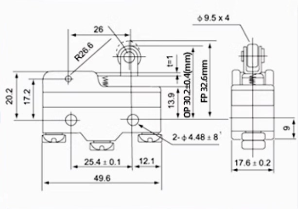 Roller Lever Limit Switch ac Micro Switch