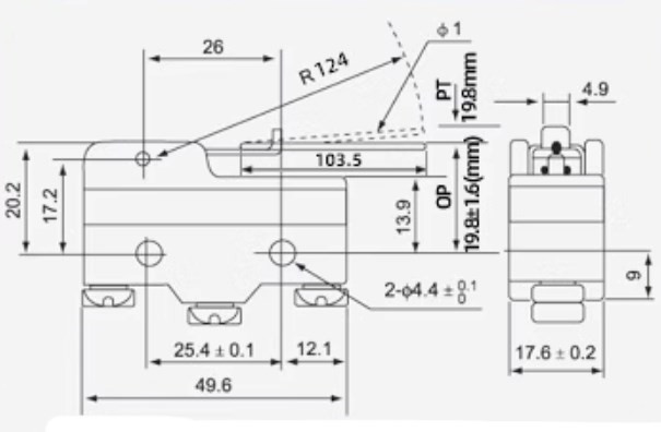 Travel Waterproof High Limit Micro Switch Lever
