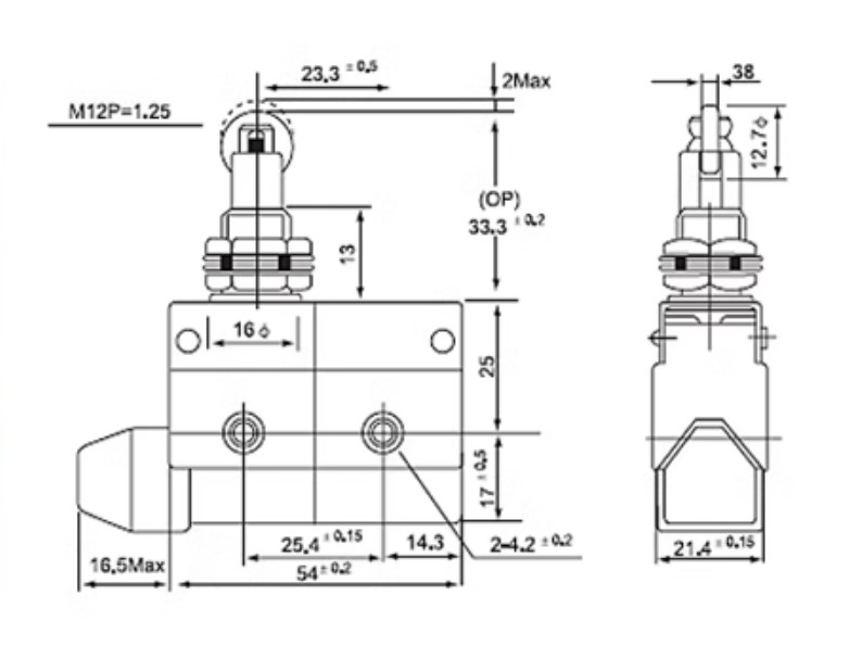 Small Roller Universal Limit Switch 220vac
