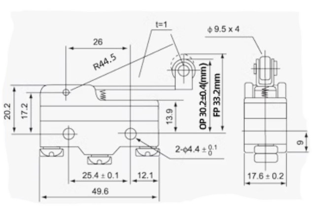 Momentary Micro Travel Limit Switch Lever